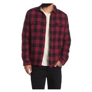 Tailor Vintage Mens Red Black Plaid Fleece Lined Flannel Shirt Jacket Sz L New